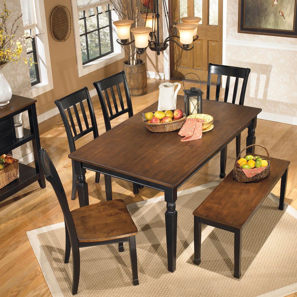 Ashley Owingsville 6-Piece Dining Set in Black and Brown, , large