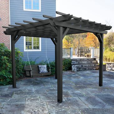 Highwood USA Bodhi 10" x 10" DIY Pergola with 5" Weatherly Porch Swing in Black, , large