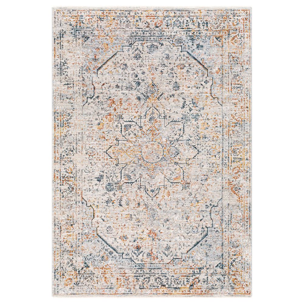 Surya Laila 5"3" Round Teal, Sage, Orange, Gray and Cream Area Rug, , large