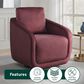 Lifestyle Solutions Lydia Swivel Accent Chair in Plum, , large