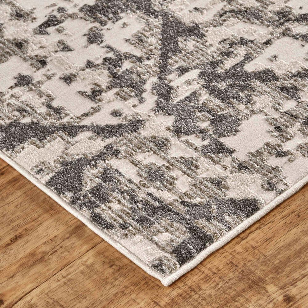 Feizy Kano 3876F 5&#39;3&quot; x 7&#39;6&quot; Charcoal and Ivory Area Rug, , large
