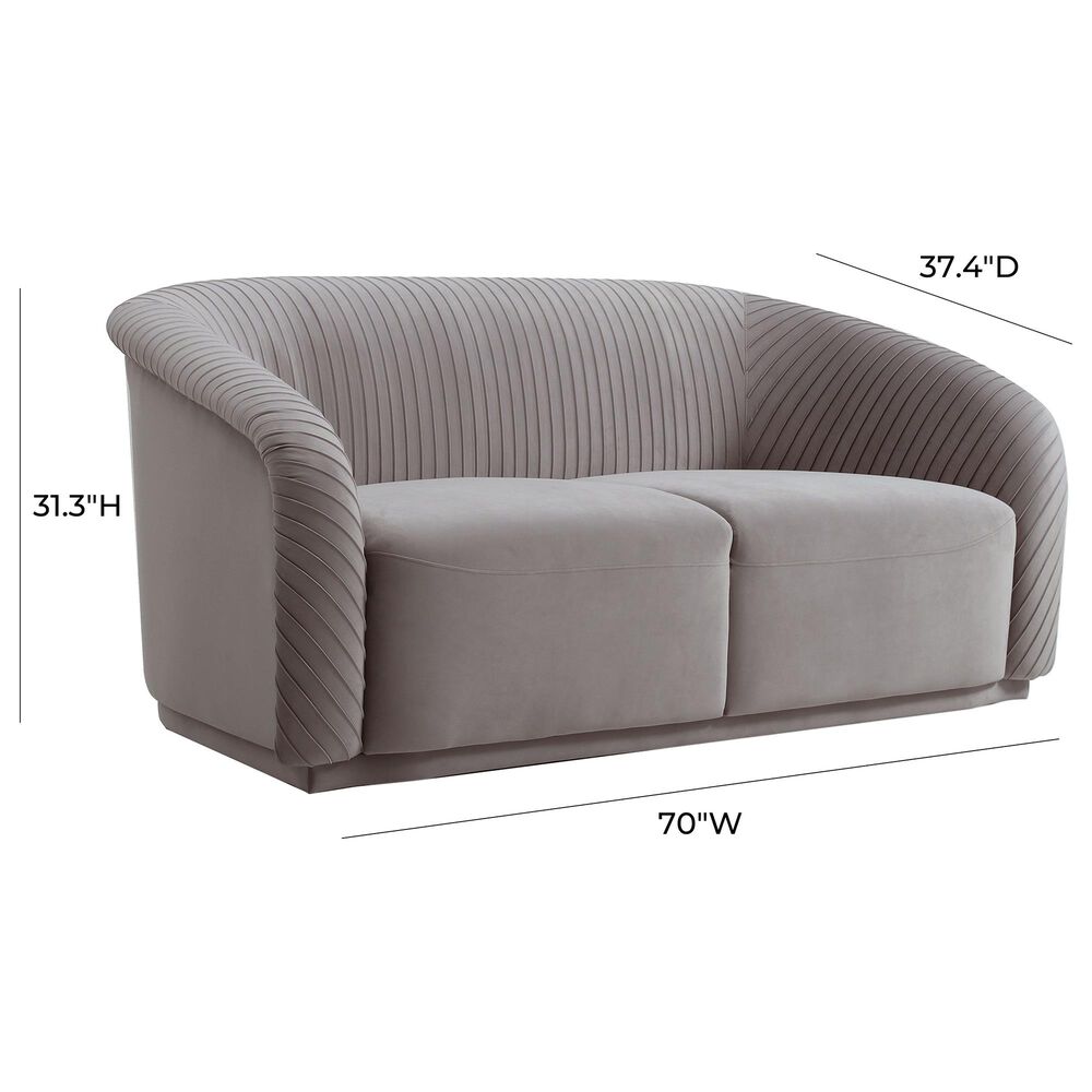 Tov Furniture Yara Velvet Loveseat in Grey, , large