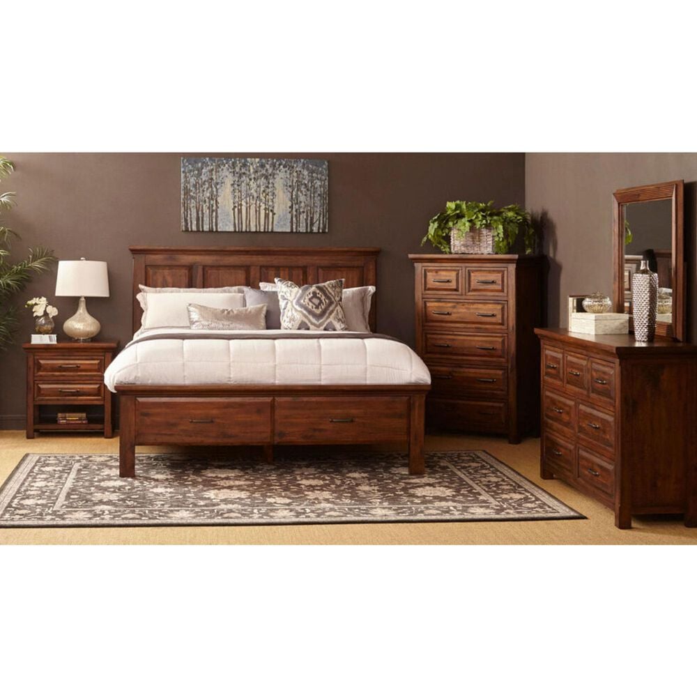 Cedar and Sage Hillcrest California King Storage Bed in Dark Chestnut, , large