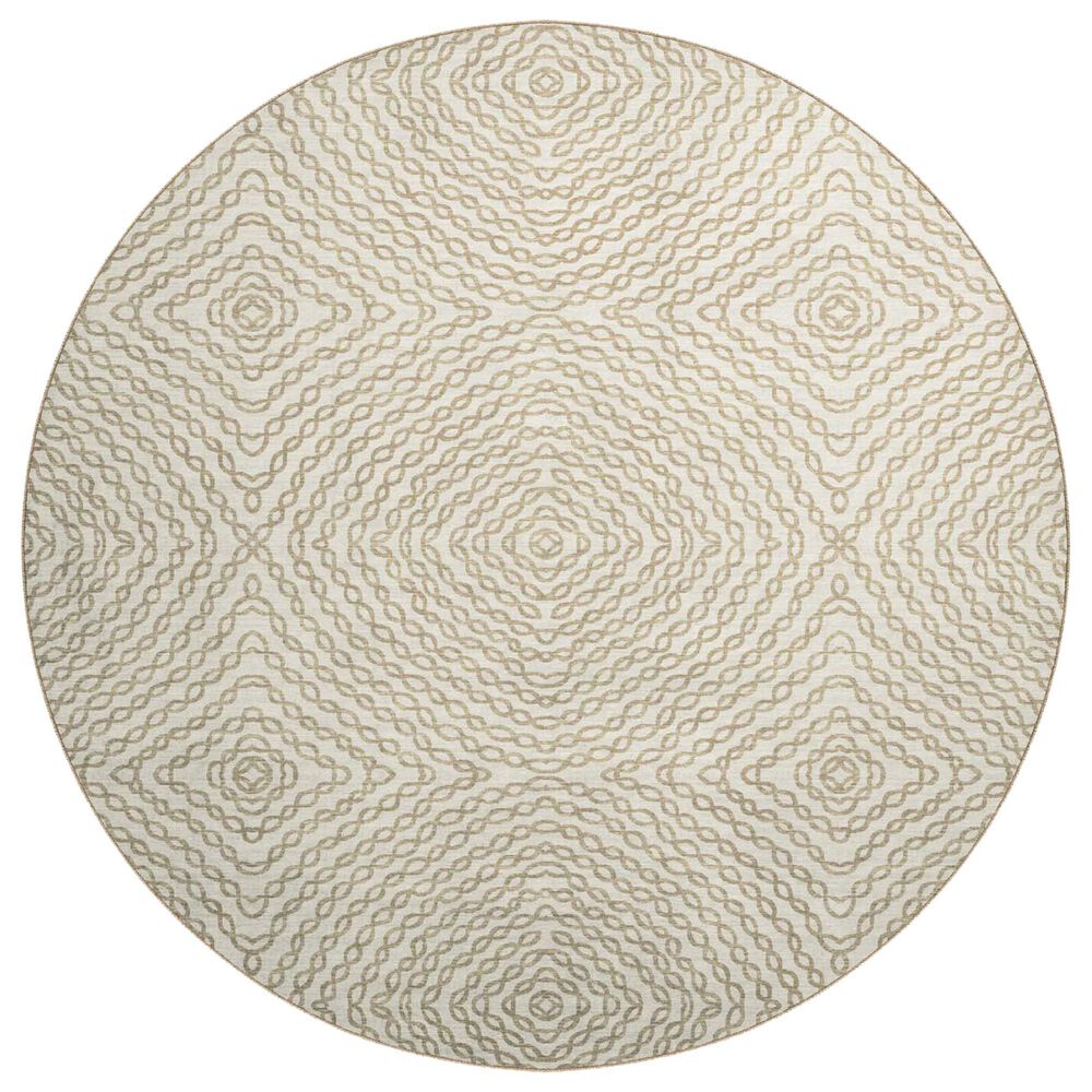 Dalyn Rug Company Brisbane Geometric 8" Round Ivory Area Rug, , large