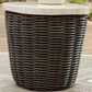 Ashley Kimora Patio Square End Table in Beige and Dark Brown - Table Only, , large
