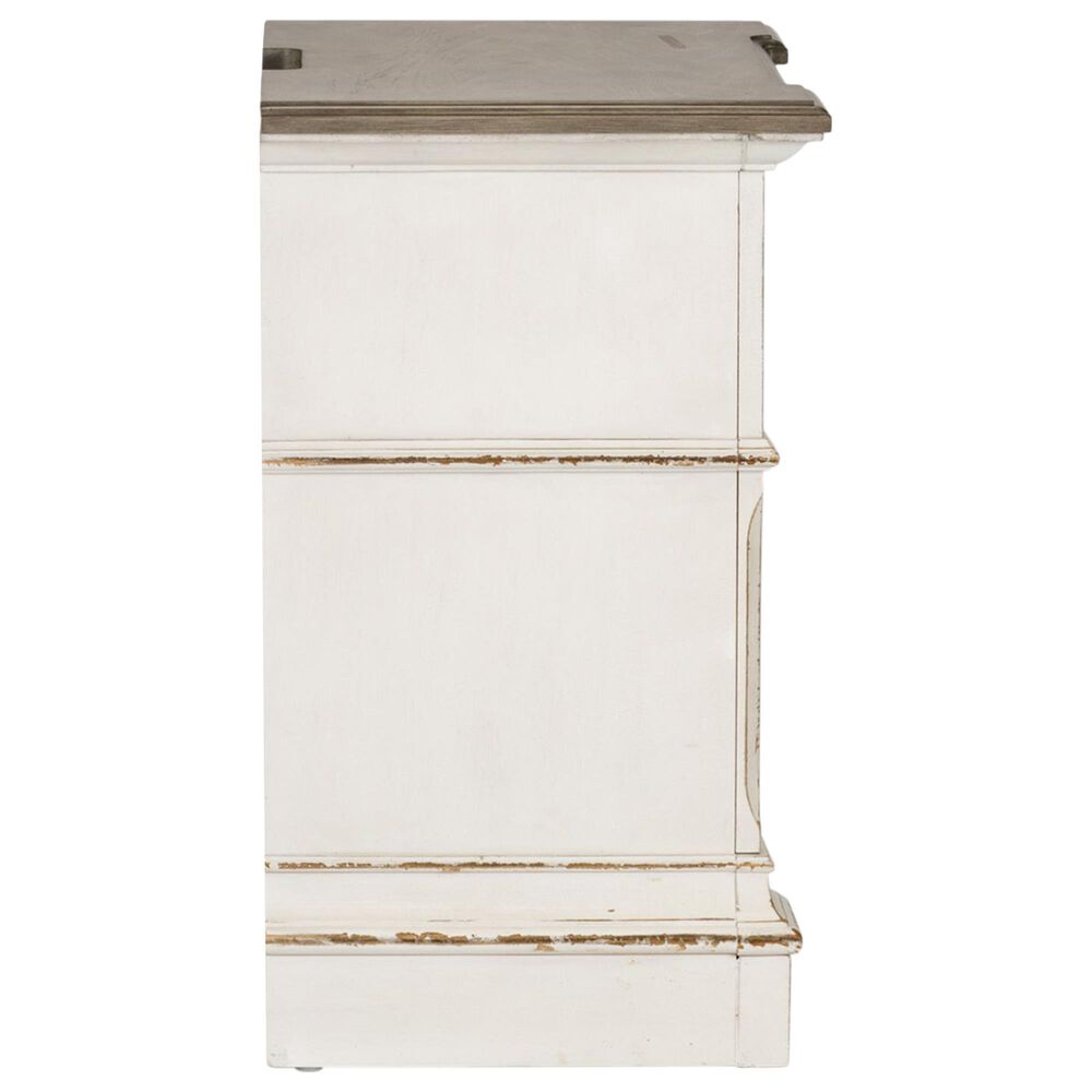 Belle Furnishings Abbey Park 2 Drawer Nightstand with Charging Station in White, , large