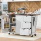 HOMLUX 55" Farmhouse Kitchen Island with Power Outlet in White, , large