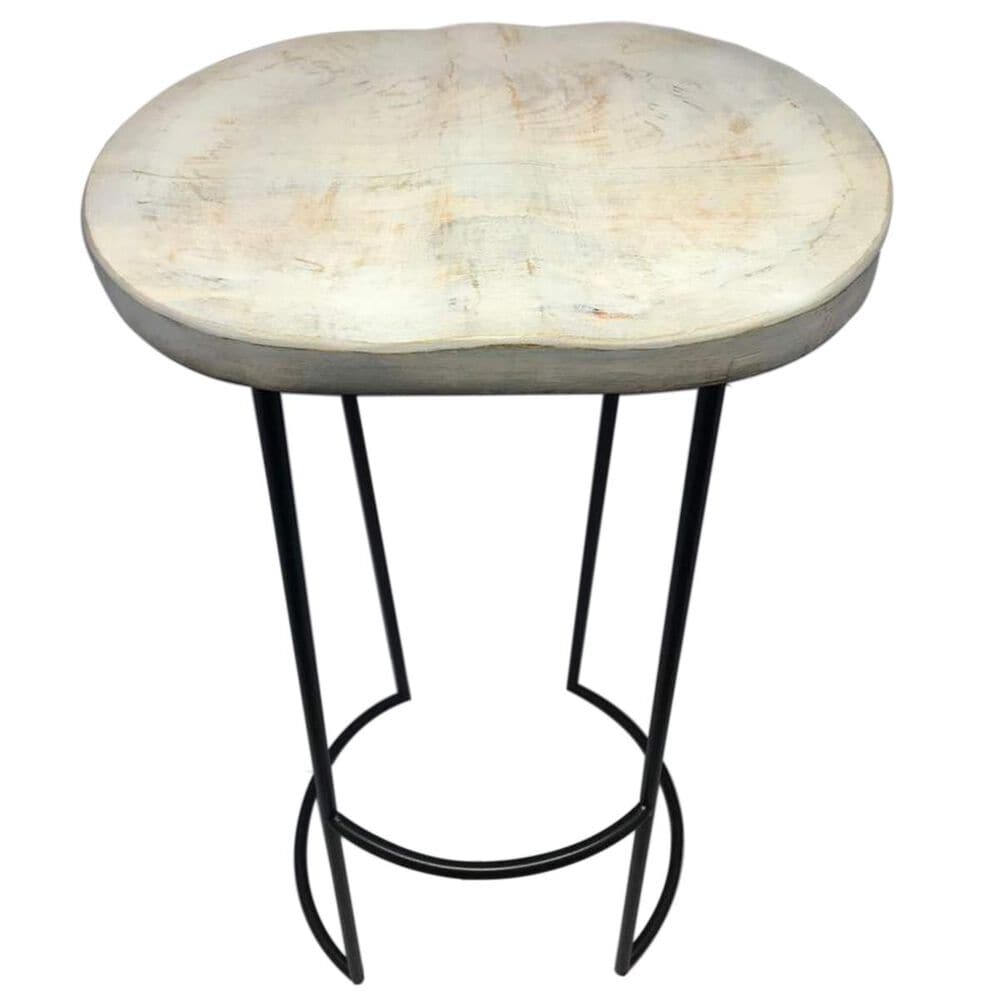 37B 30 Inch Wood Top Barstool in White, , large