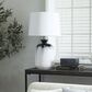 Maple and Jade Glass Rounded Cylinder Table Lamp in White and Black Ombre, , large