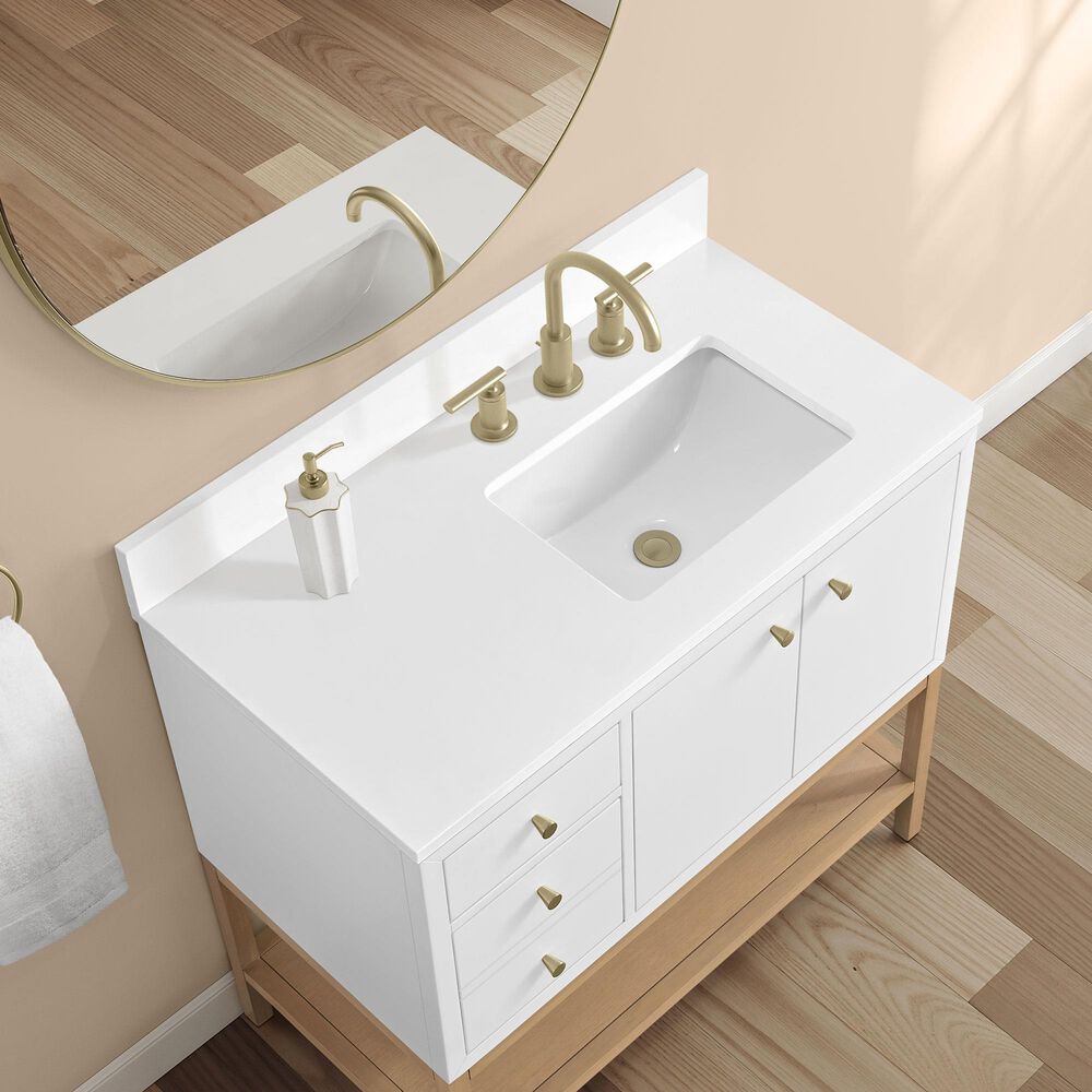 37B Isadore 36" Single Bathroom Vanity Cabinet in Bright White and White Composite Stone Top and Backsplash, , large