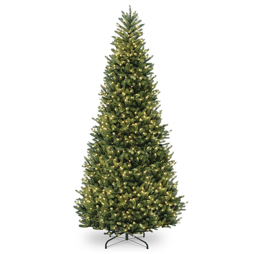 National Tree 12" Natural Fraser Slim Fir Hinged Tree with 1200 White Lights, , large