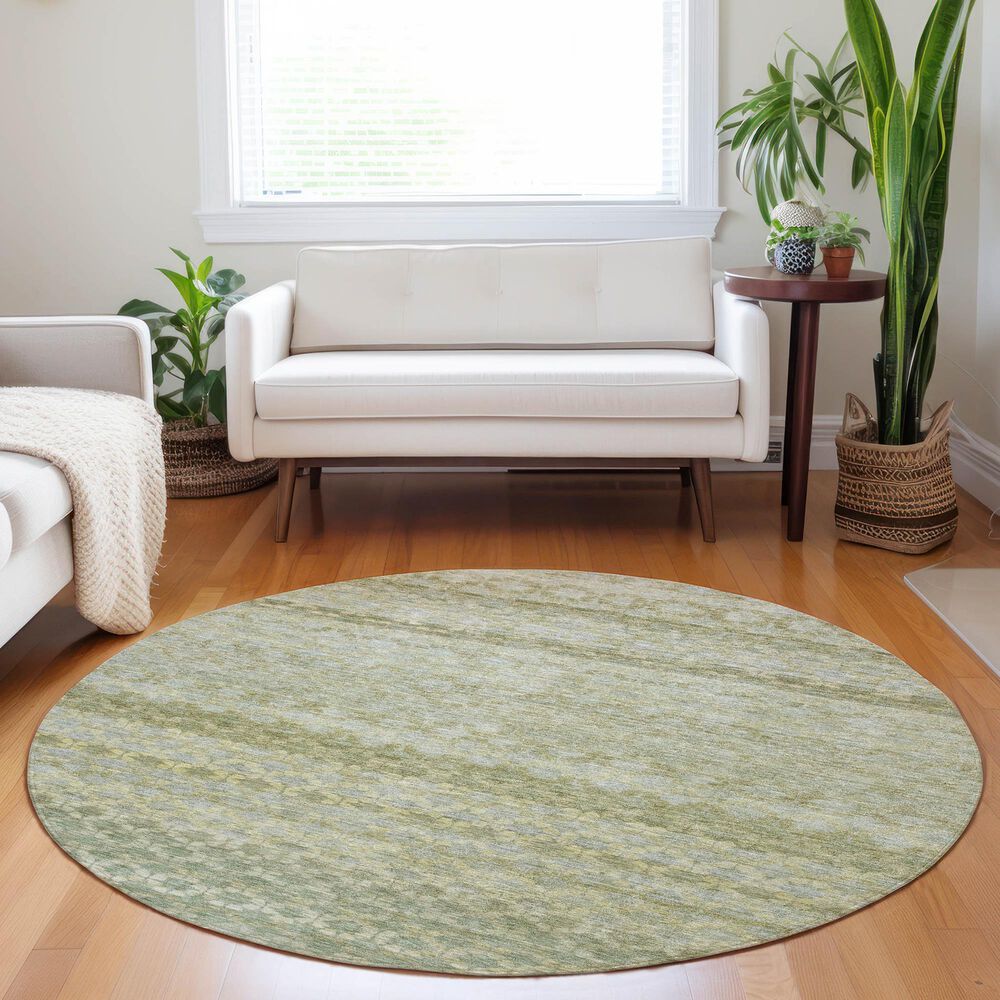 Dalyn Rug Company Burano BU6 8&#39; Round Aloe Indoor/Outdoor Area Rug, , large