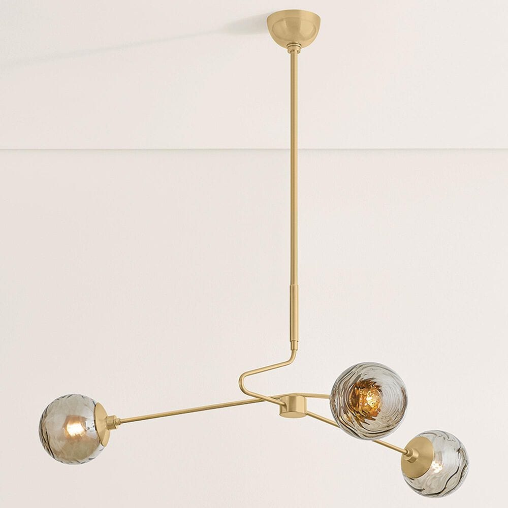 Mitzi Lighting Nyla 3-Light Chandelier in Aged Brass, , large