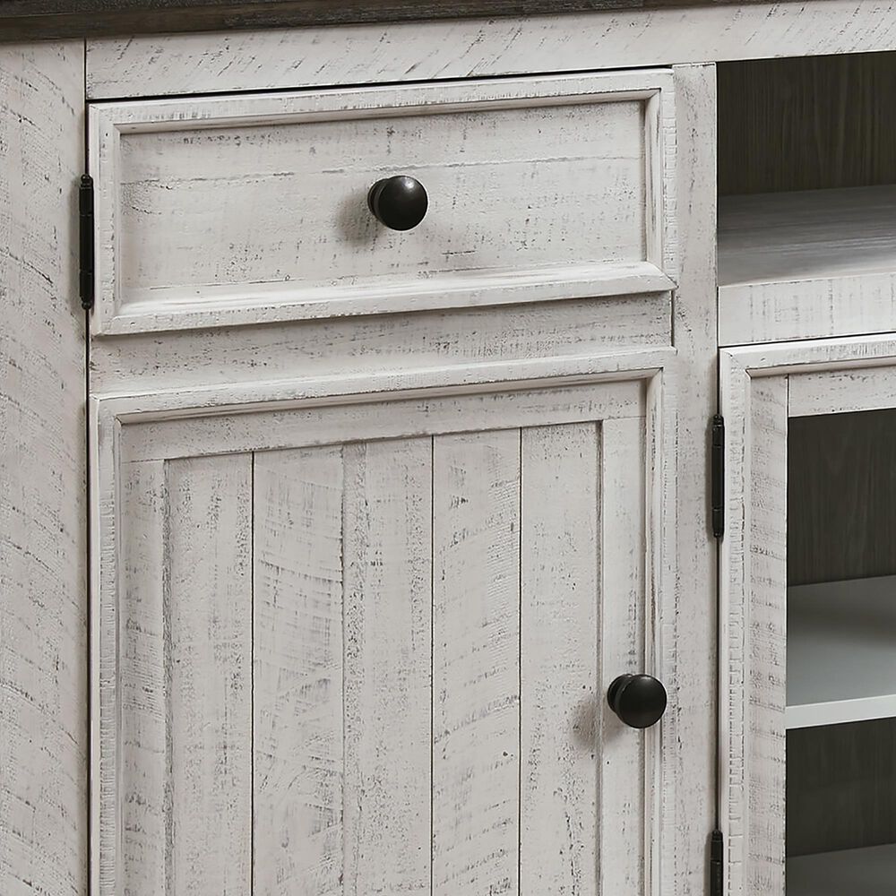 Ashley Havalance 74&quot; TV Stand in Distressed Weathered Gray and Vintage White, , large