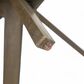 HOMLUX Outdoor Stanford Round Acacia Wood Dining Table with X Base in Gray - Table Only, , large