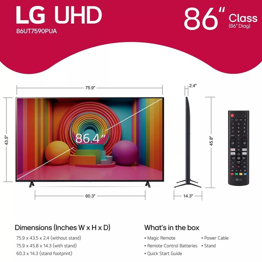 LG 86&quot; Class UT75 Series LED 4K UHD in Black - Smart TV, , large