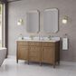 James Martin Brittany 60" Double Bathroom Vanity in Pecan with Single Hole 3 cm White Zeus Silestone Top and Rectangular Sinks, , large