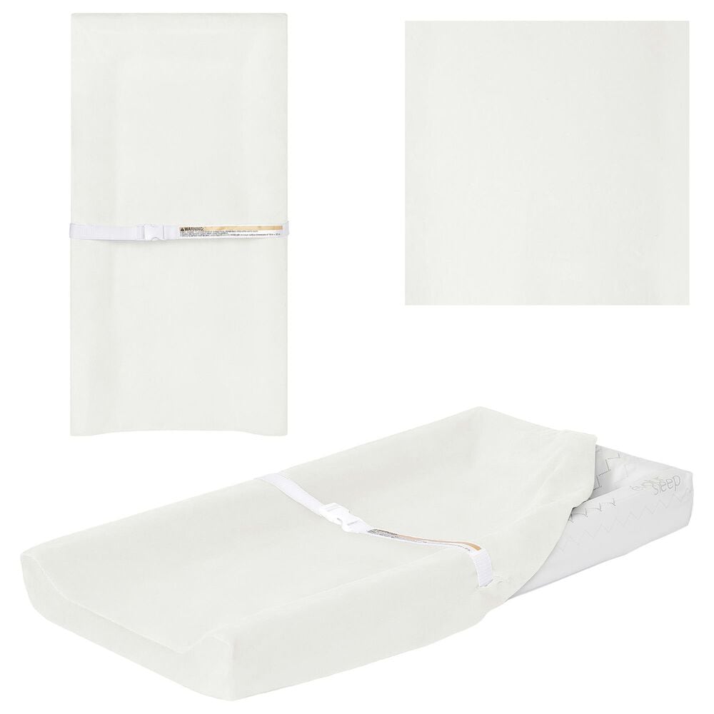 Evolur 3-Sided Changing Pad with 2 Covers in White, , large
