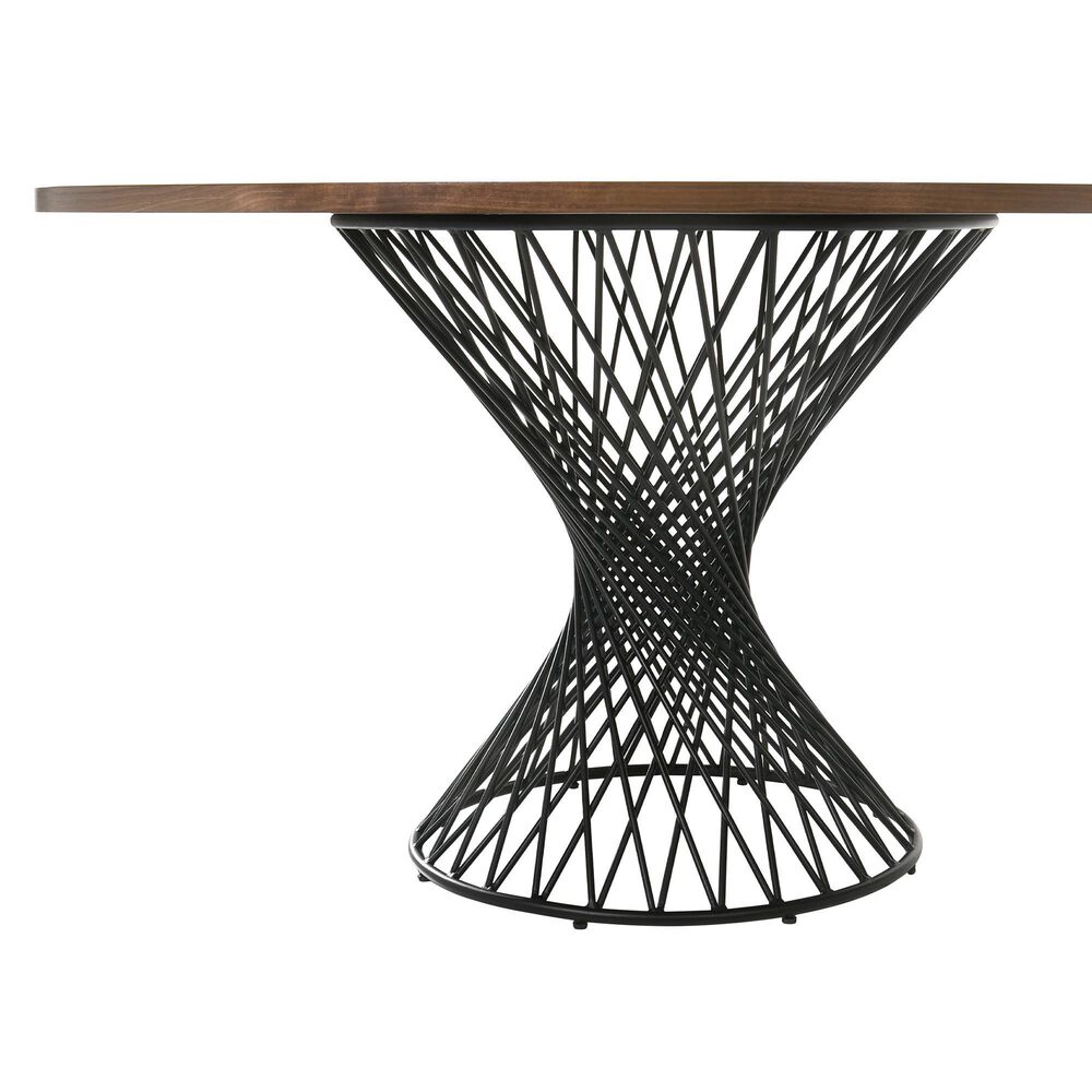 Blue River Cirque and Lima 5-Piece Round Dining Set in Black and Walnut, , large