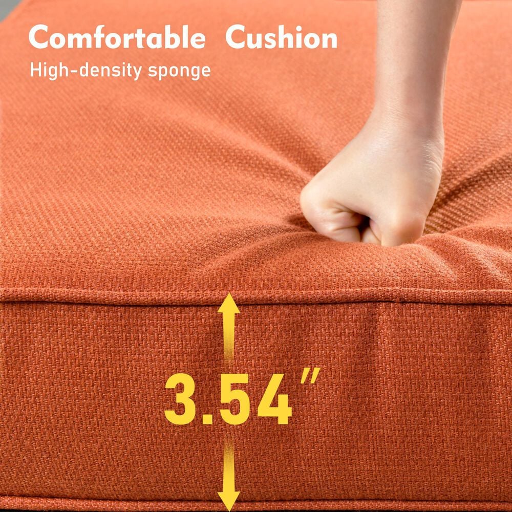 HOMLUX 5-Piece Patio Conversation Set with Two Ottomans in Orange Red, , large