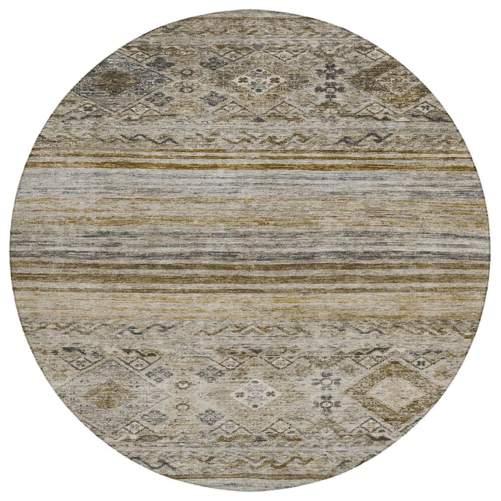 Dalyn Rug Company Karaj KJ4 8" Round Brown Indoor/Outdoor Area Rug, , large