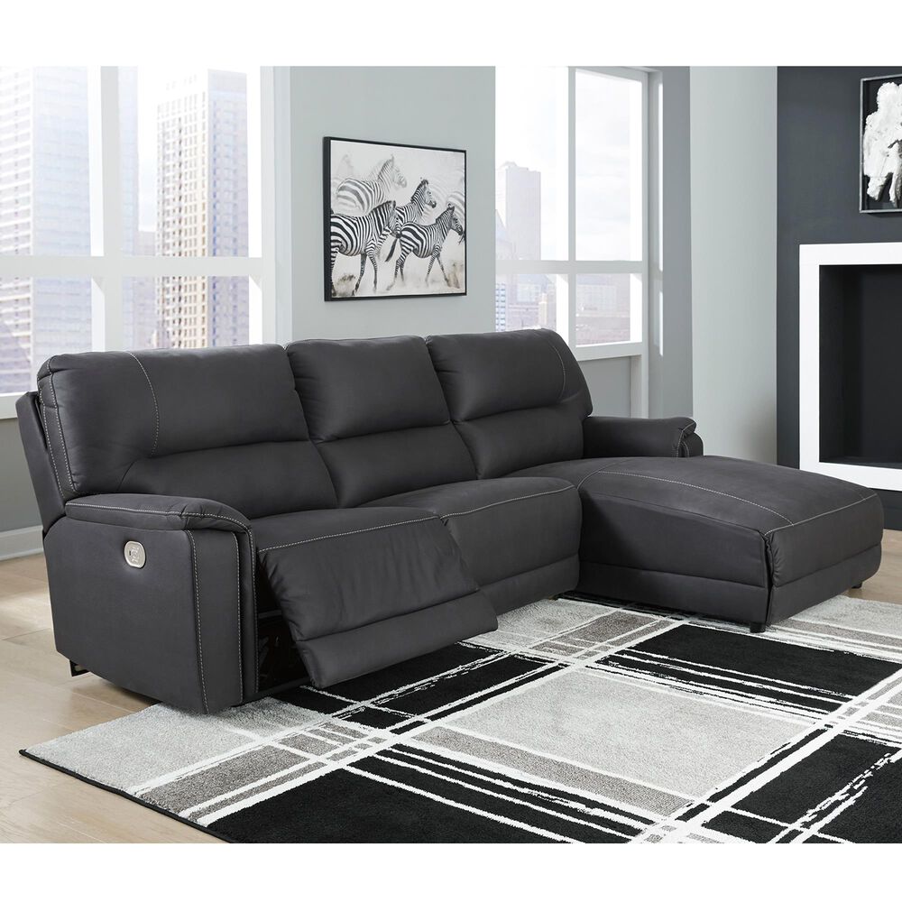 Signature Design by Ashley Henefer 3-Piece Power Reclining Sectional Set in Midnight, , large
