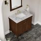 James Martin Kinnsden 36" Single Bathroom Vanity in Sable Oak with 3 cm Carrara Marble Top and Rectangular Sink, , large