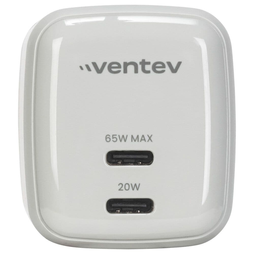 Ventev 65W Dual USB-C GaN Mini Wall Charger in White, , large