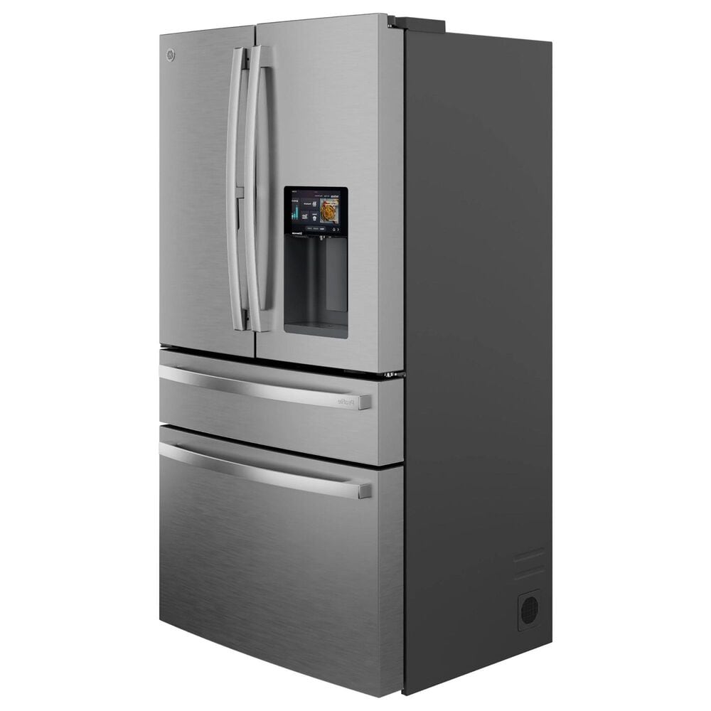 GE Profile 22.4 Cu. Ft. Smart Counter-Depth 4-Door French-Door Refrigerator with Kitchen Assistant in Fingerprint Resistant Stainless Steel, , large