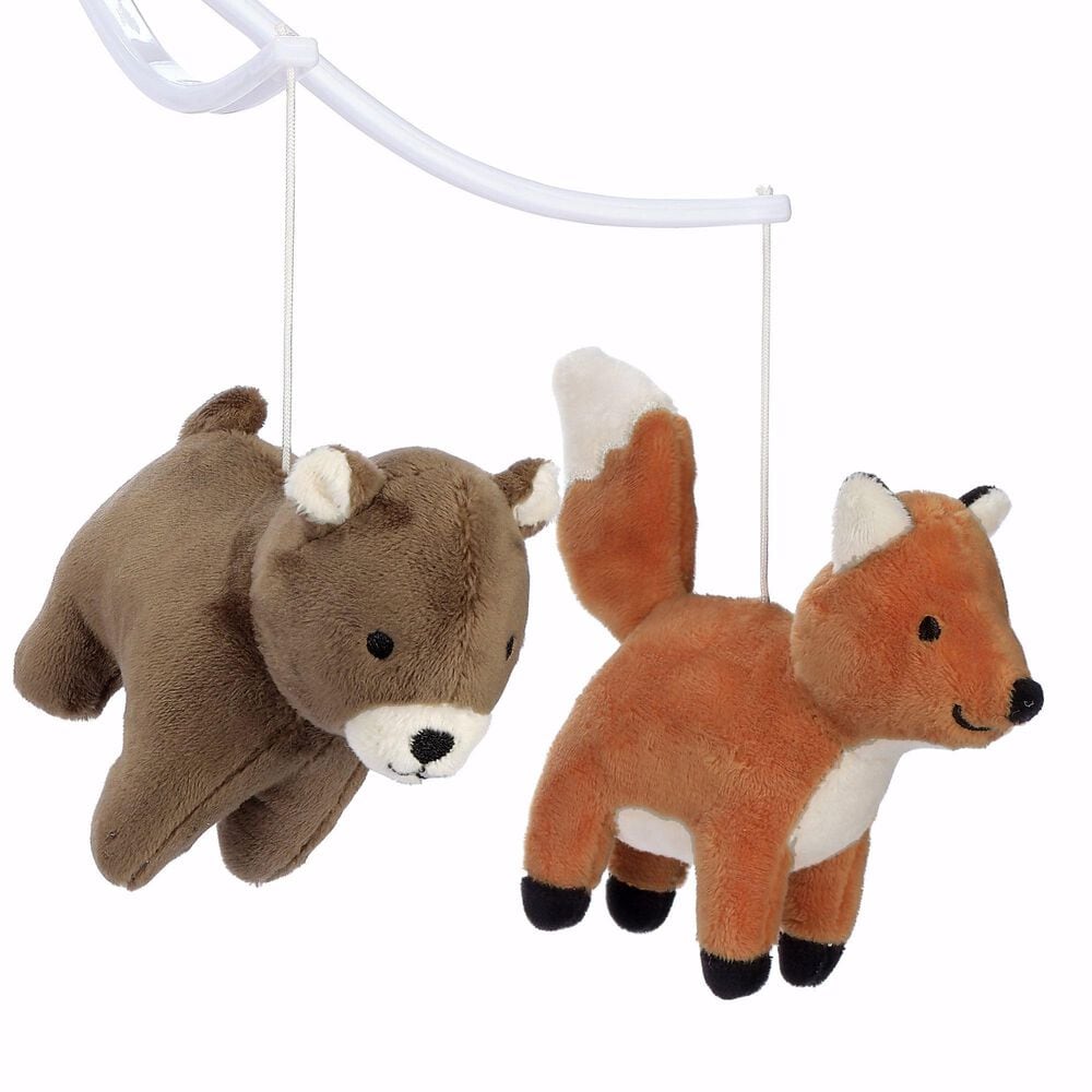 Lambs &amp; Ivy Sleepytime Bear Musical Baby Crib Mobile Soother Toy in Rust and Brown, , large