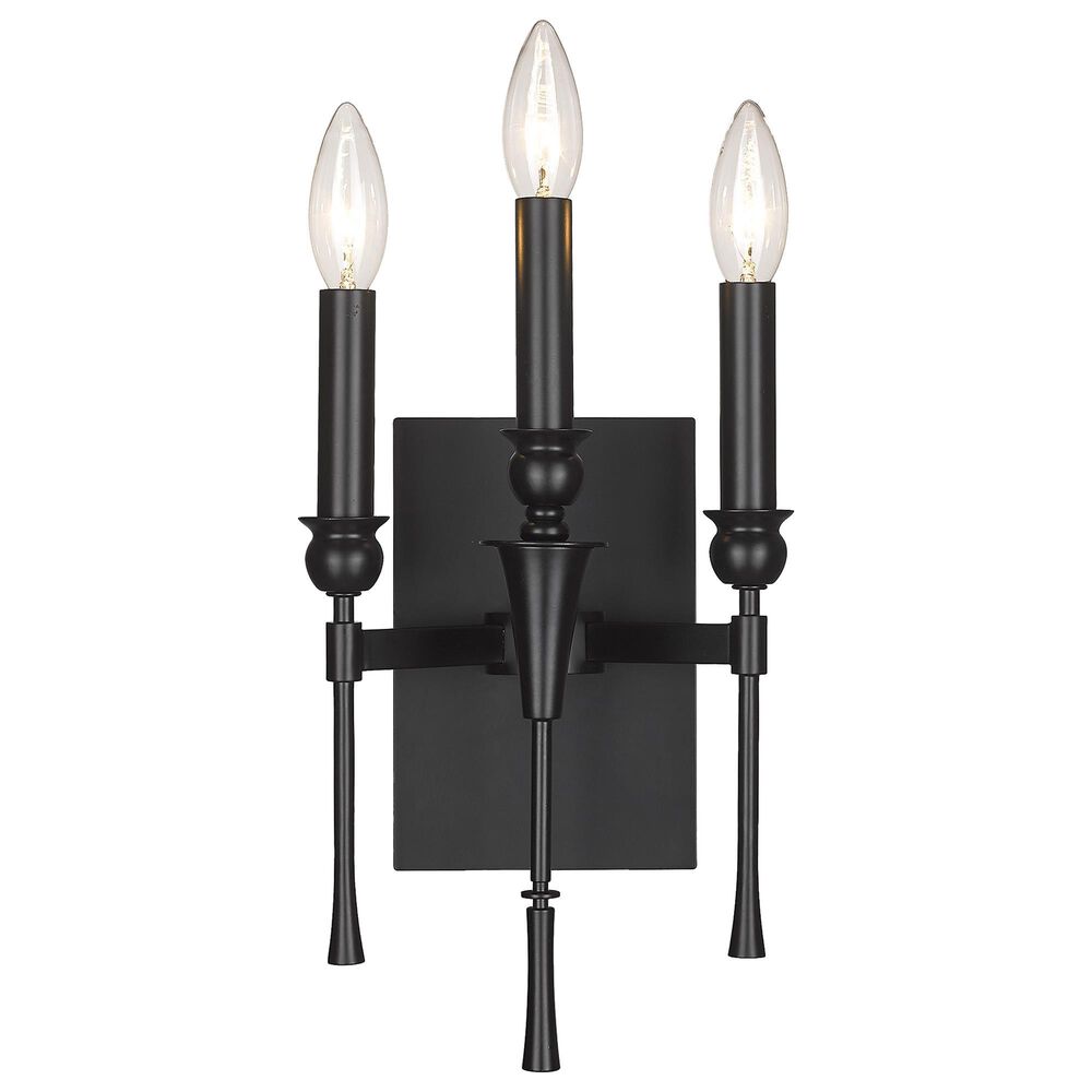 Golden Lighting Landon 3-Light Wall Sconce in Matte Black, , large