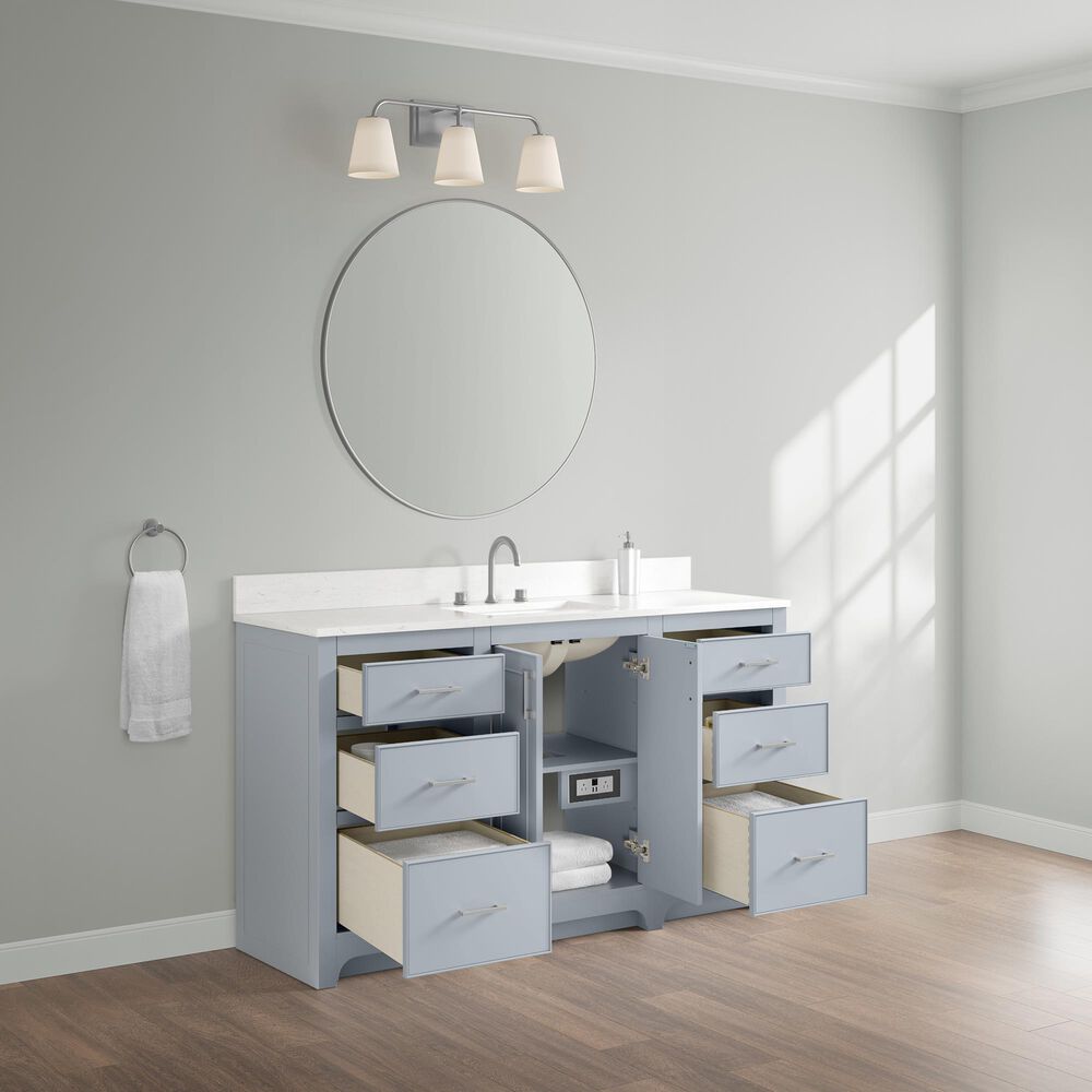 37B Lucerne 60" Single Bathroom Vanity in Soft Blue with Marble Top and Backsplash, , large