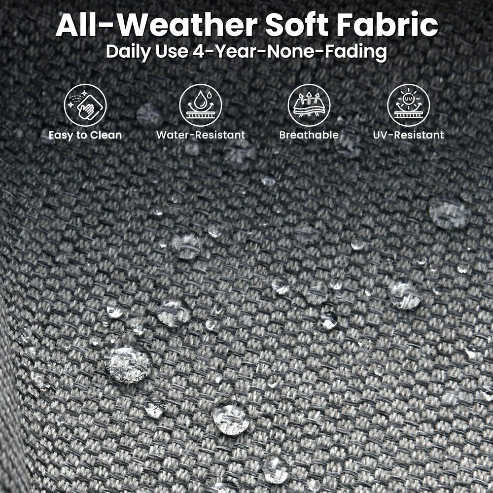 HOMLUX 5-Piece Outdoor Wicker Patio Furniture Set, High Back Rattan Sofa with Chairs, Ottomans &amp; Cushions in Dark Gray, , large