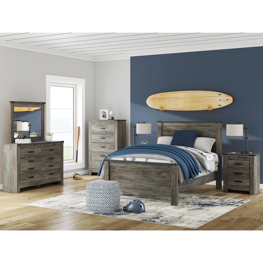 Ashley Frandern 6-Drawer Dresser and Mirror in Rustic Warm Gray, , large