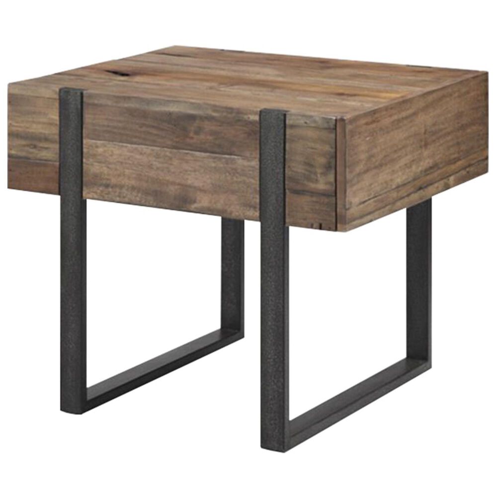 Nicolette Home Prescott Rectangular End Table in Rustic Honey, , large