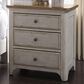 Belle Furnishings Farmhouse Reimagined 3 Drawer Night Stand with Charging Station in White, , large