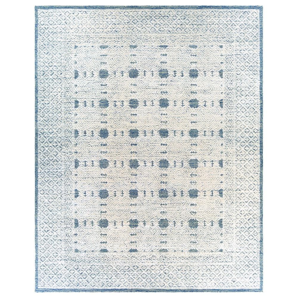 Surya Louvre Dark Blue, Cream and Pale Blue 9" x 12" Area Rug, , large