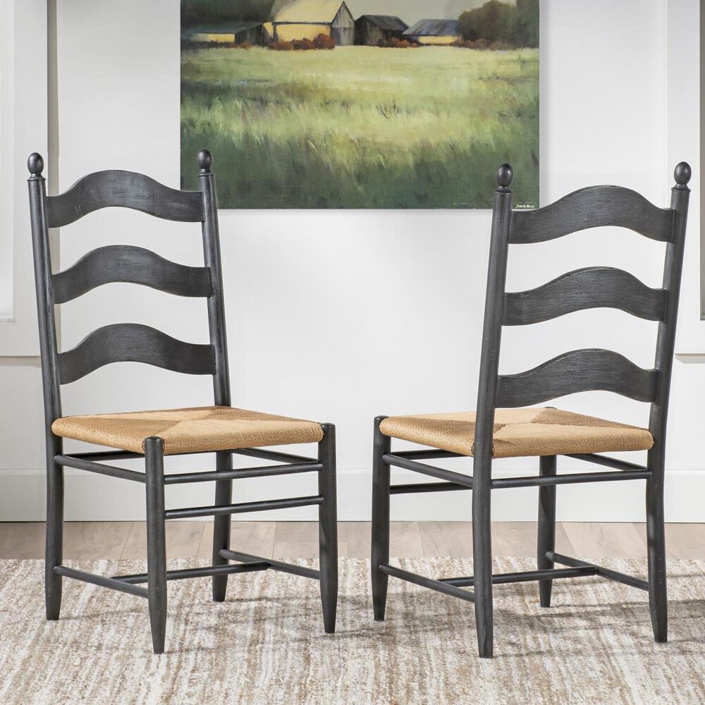 Legacy Classic Vintage Market 7-Piece Rectangular Dining Set in Barnwood Oak and Kettle Black, , large