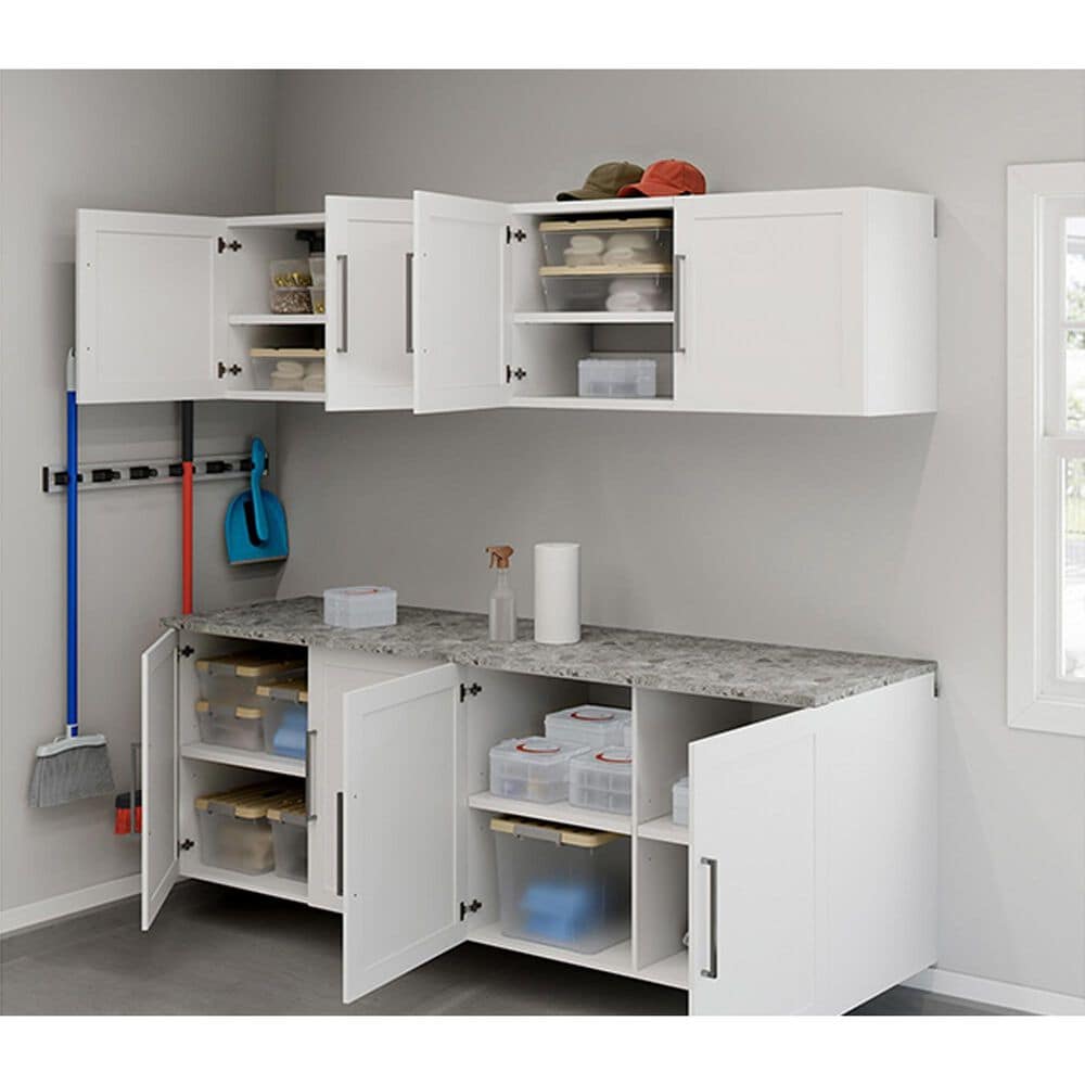 Sauder Bundled Cabinet with Faux Stone Top &amp; Doors, , large