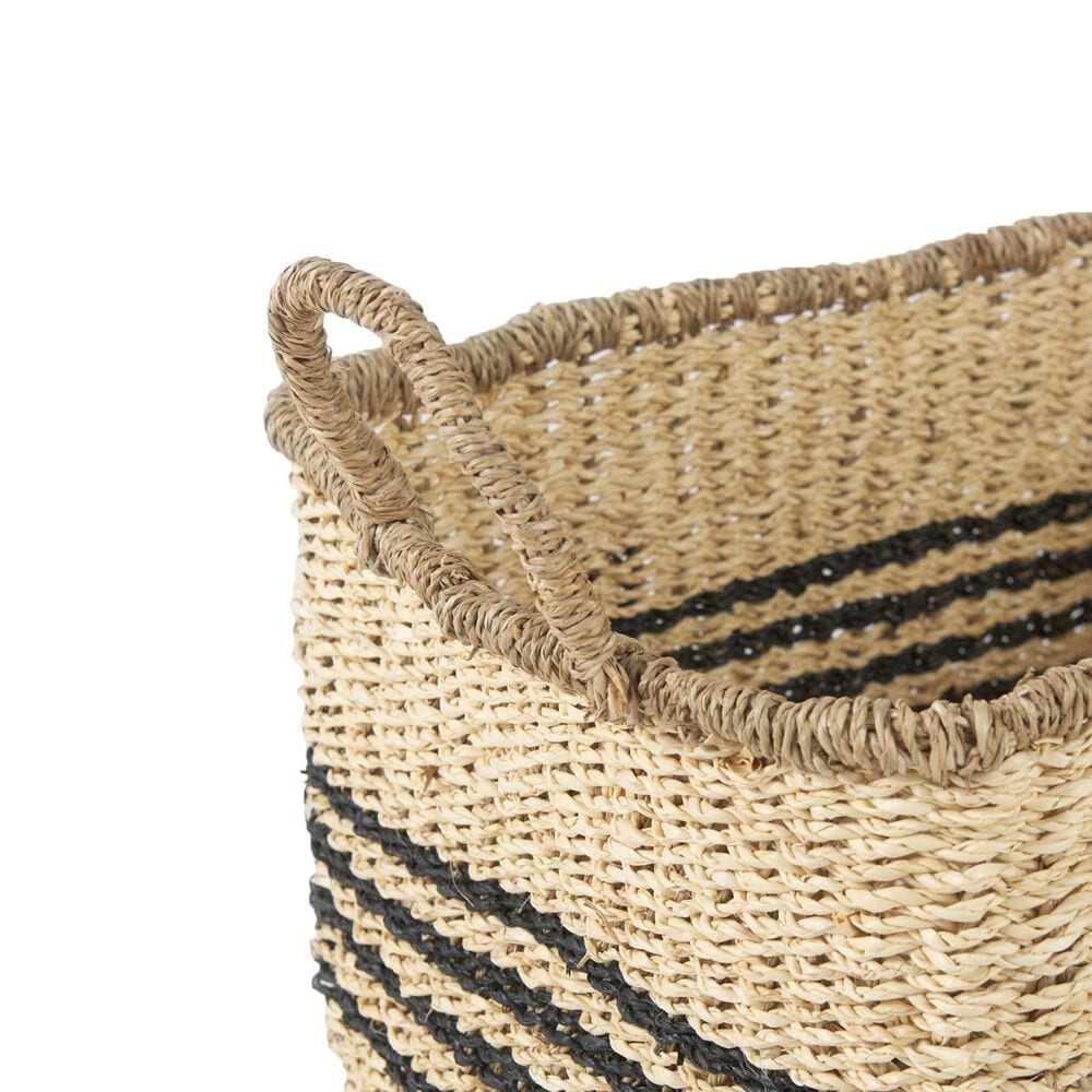 Mercana Emma Rectangular Basket in Light Brown and Black (Set of 2), , large