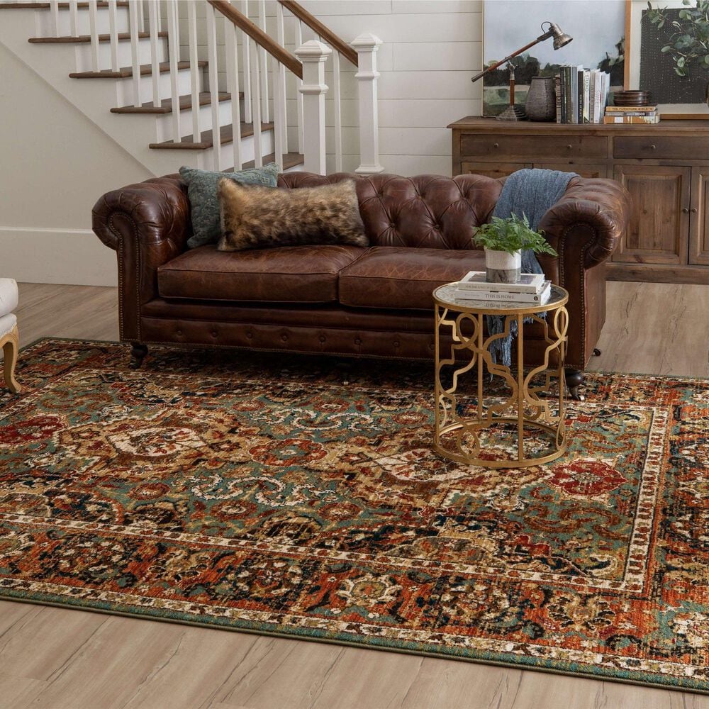 Karastan Spice Market Dhahar Aquamarine 5'3" x 7'10" Area Rug, , large
