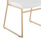 LumiSource Dutchess Side Chair with White Faux Leather Cushion in Gold (Set of 2), , large