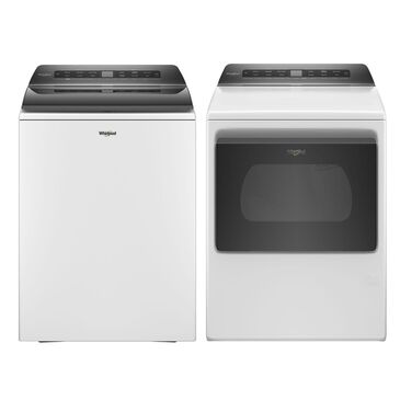 Whirlpool 4.8 Cu. Ft. Top Load Washer and 7.4 Cu. Ft. Electric Dryer Laundry Pair in White, , large
