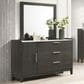 Lifestyle Enterprises 4-Drawer Dresser and Mirror in Dark Grey, , large