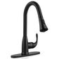 MS International AcquaLuxe Curved Pull-Down Sprayer Kitchen Sink Faucet with Deckplate in Matte Black, , large