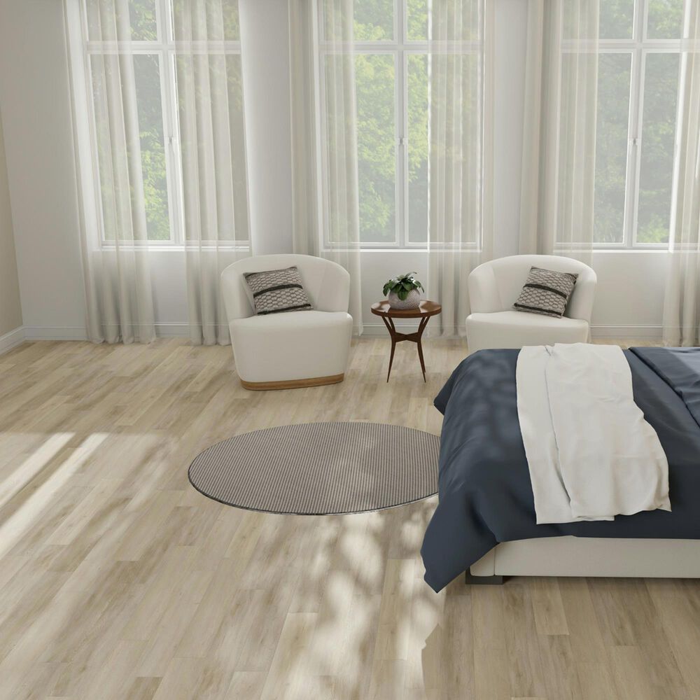Nourison Courtyard Ivory and Charcoal 4&#39; Round Indoor/Outdoor Area Rug, , large