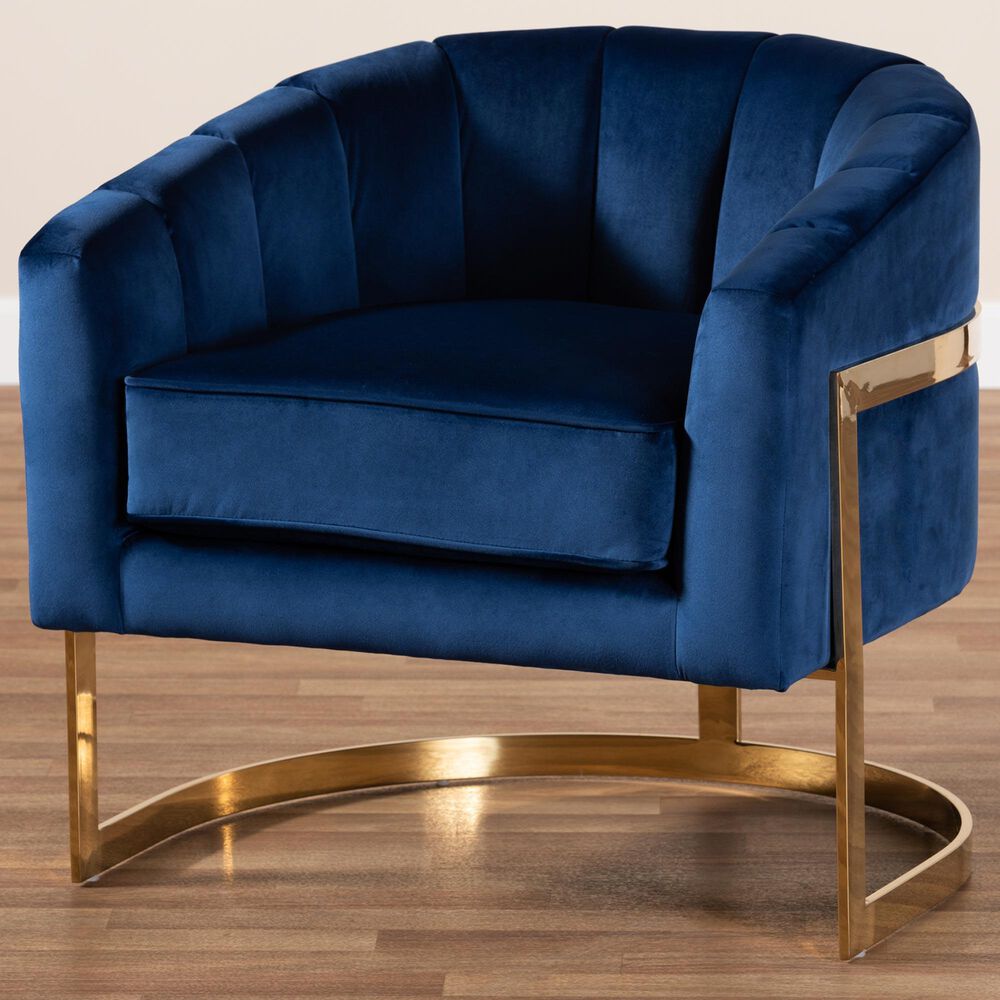 Baxton Studio Tomasso Lounge Chair in Blue, , large