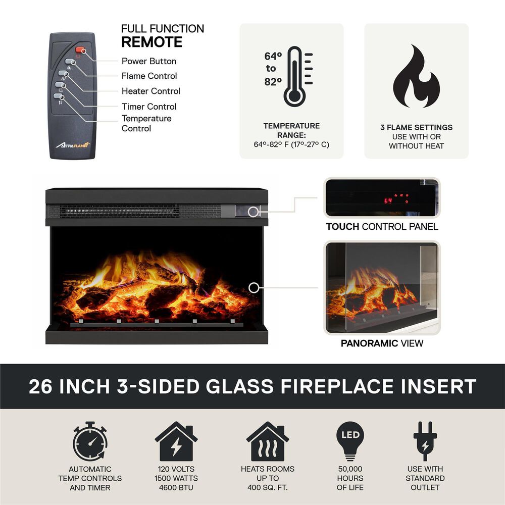 DHP Oslo 54&quot; Fireplace TV Console in Plaster, , large