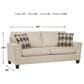 Ashley Abinger Stationary Queen Sofa Sleeper in Natural, , large