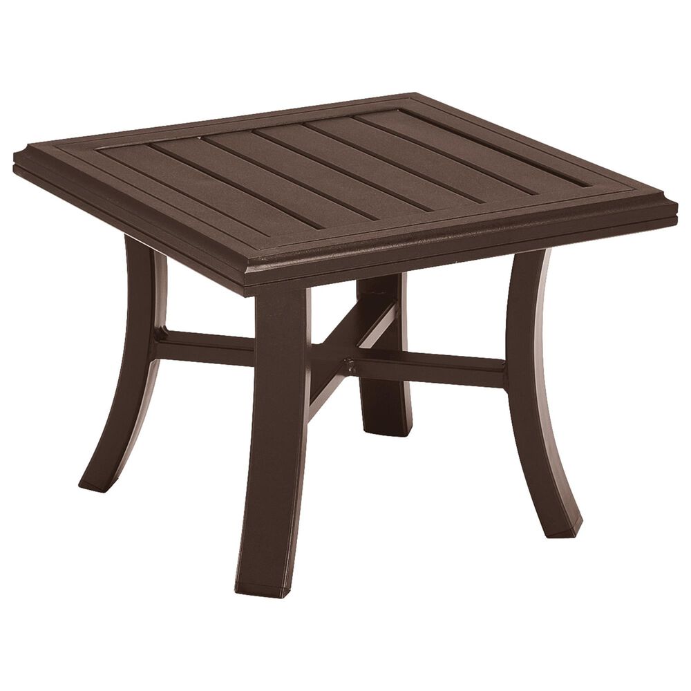 Tropitone Banchetto 24" Square Patio Tea Table in Rich Earth, , large